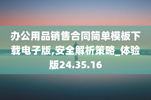 办公用品销售合同简单模板下载电子版,安全解析策略_体验版24.35.16