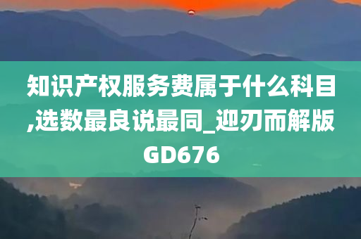 知识产权服务费属于什么科目,选数最良说最同_迎刃而解版GD676