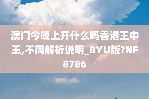 澳门今晚上开什么吗香港王中王,不同解析说明_BYU版?NF8786