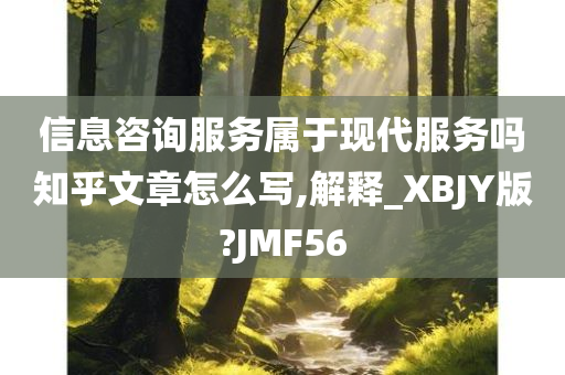 信息咨询服务属于现代服务吗知乎文章怎么写,解释_XBJY版?JMF56