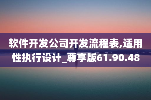 软件开发公司开发流程表,适用性执行设计_尊享版61.90.48