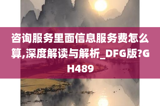 咨询服务里面信息服务费怎么算,深度解读与解析_DFG版?GH489