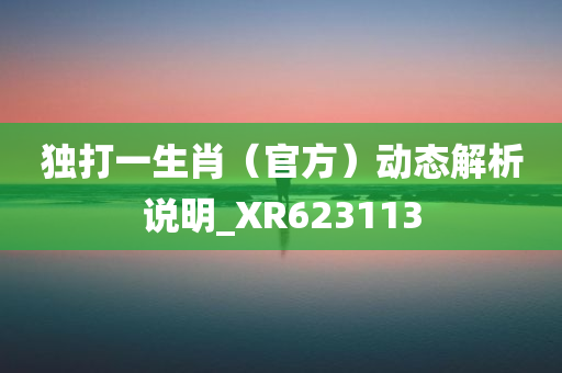 独打一生肖（官方）动态解析说明_XR623113