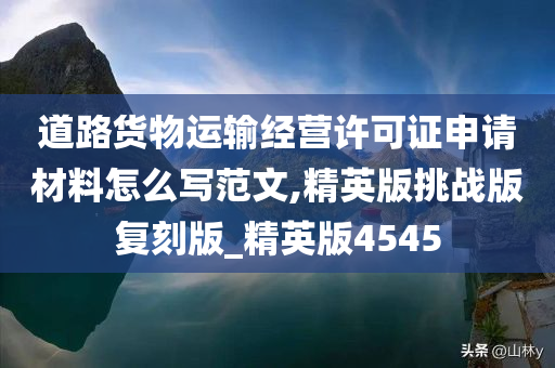 道路货物运输经营许可证申请材料怎么写范文,精英版挑战版复刻版_精英版4545