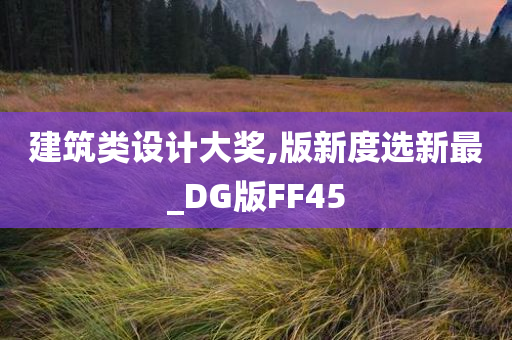 建筑类设计大奖,版新度选新最_DG版FF45