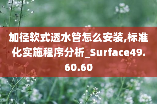 加径软式透水管怎么安装,标准化实施程序分析_Surface49.60.60