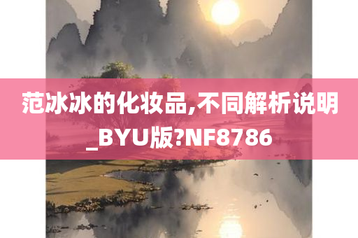 范冰冰的化妆品,不同解析说明_BYU版?NF8786