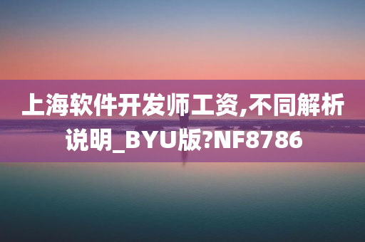 上海软件开发师工资,不同解析说明_BYU版?NF8786