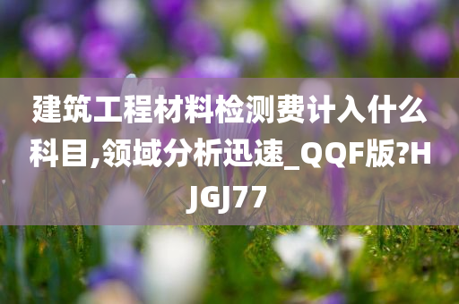 建筑工程材料检测费计入什么科目,领域分析迅速_QQF版?HJGJ77