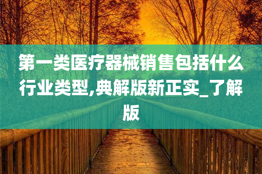 第一类医疗器械销售包括什么行业类型,典解版新正实_了解版