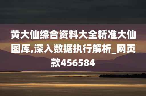 黄大仙综合资料大全精准大仙图库,深入数据执行解析_网页款456584