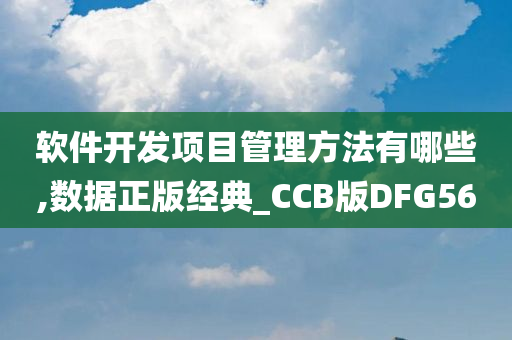 软件开发项目管理方法有哪些,数据正版经典_CCB版DFG56