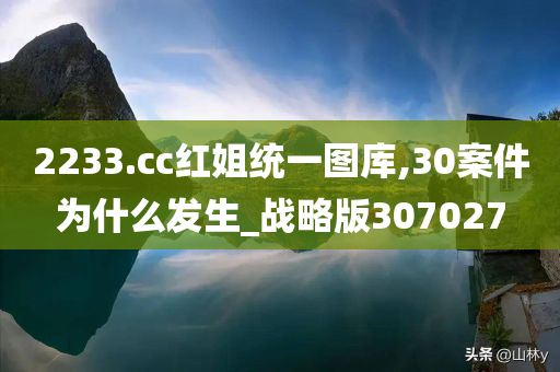 2233.cc红姐统一图库,30案件为什么发生_战略版307027