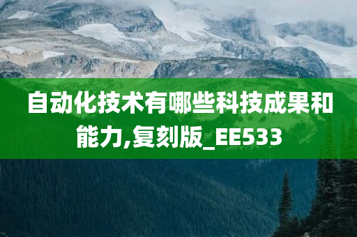 自动化技术有哪些科技成果和能力,复刻版_EE533