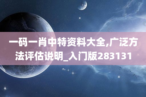 一码一肖中特资料大全,广泛方法评估说明_入门版283131