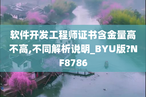 软件开发工程师证书含金量高不高,不同解析说明_BYU版?NF8786