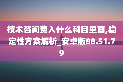 技术咨询费入什么科目里面,稳定性方案解析_安卓版88.51.79