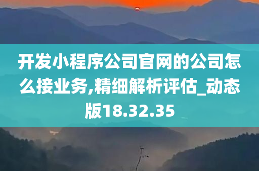 开发小程序公司官网的公司怎么接业务,精细解析评估_动态版18.32.35