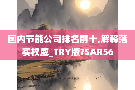 国内节能公司排名前十,解释落实权威_TRY版?SAR56