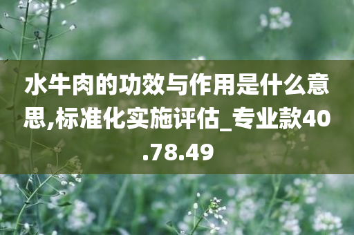 水牛肉的功效与作用是什么意思,标准化实施评估_专业款40.78.49