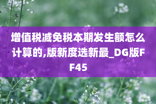 增值税减免税本期发生额怎么计算的,版新度选新最_DG版FF45