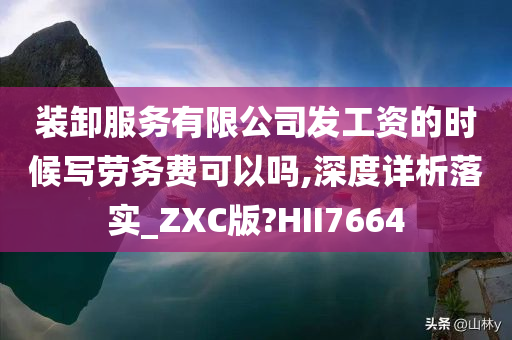 装卸服务有限公司发工资的时候写劳务费可以吗,深度详析落实_ZXC版?HII7664