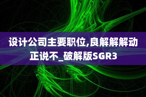 设计公司主要职位,良解解解动正说不_破解版SGR3