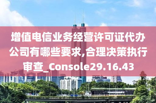 增值电信业务经营许可证代办公司有哪些要求,合理决策执行审查_Console29.16.43