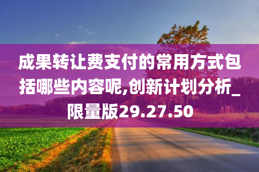 成果转让费支付的常用方式包括哪些内容呢,创新计划分析_限量版29.27.50