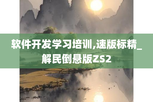 软件开发学习培训,速版标精_解民倒悬版ZS2