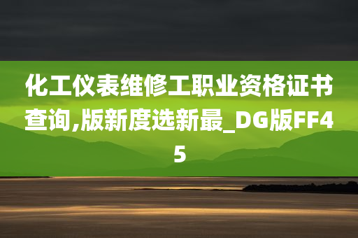 化工仪表维修工职业资格证书查询,版新度选新最_DG版FF45