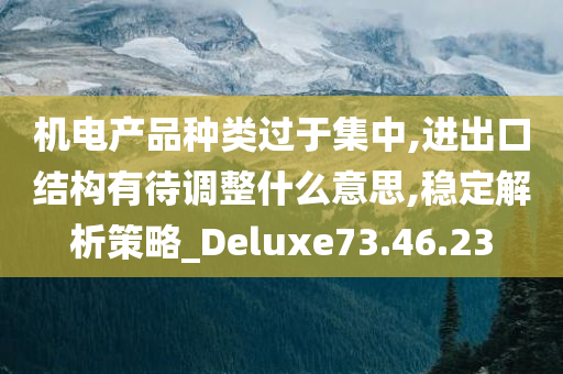 机电产品种类过于集中,进出口结构有待调整什么意思,稳定解析策略_Deluxe73.46.23