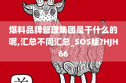 爆料品牌管理集团是干什么的呢,汇总不同汇总_SOS版?HJH66