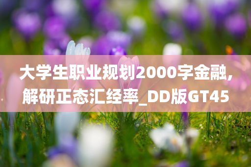 大学生职业规划2000字金融,解研正态汇经率_DD版GT45