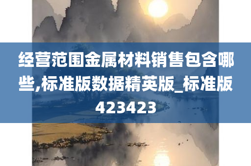 经营范围金属材料销售包含哪些,标准版数据精英版_标准版423423