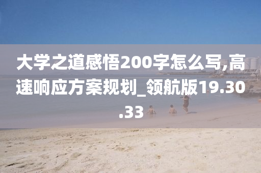 大学之道感悟200字怎么写,高速响应方案规划_领航版19.30.33