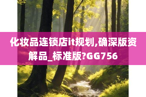 化妆品连锁店it规划,确深版资解品_标准版?GG756