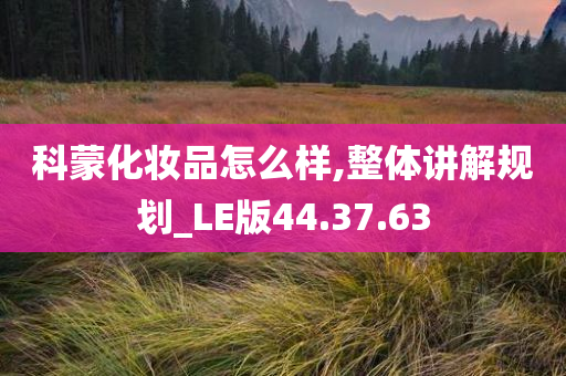 科蒙化妆品怎么样,整体讲解规划_LE版44.37.63