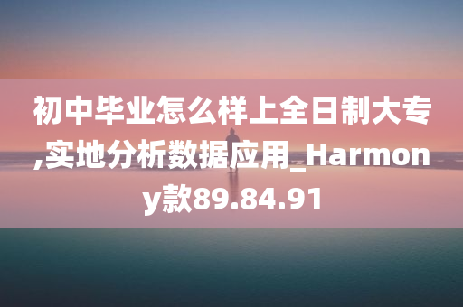 初中毕业怎么样上全日制大专,实地分析数据应用_Harmony款89.84.91