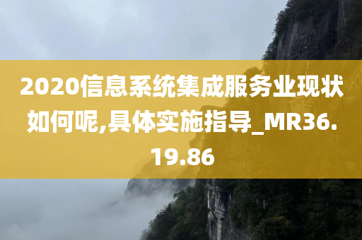 2020信息系统集成服务业现状如何呢,具体实施指导_MR36.19.86