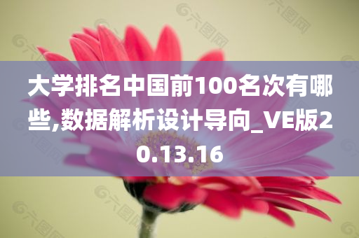 大学排名中国前100名次有哪些,数据解析设计导向_VE版20.13.16