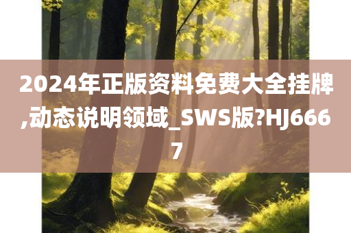 2024年正版资料免费大全挂牌,动态说明领域_SWS版?HJ6667