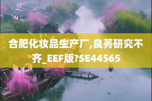 合肥化妆品生产厂,良莠研究不齐_EEF版?SE44565