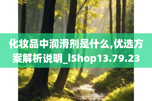 化妆品中润滑剂是什么,优选方案解析说明_iShop13.79.23