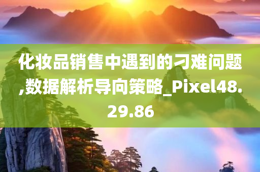 化妆品销售中遇到的刁难问题,数据解析导向策略_Pixel48.29.86