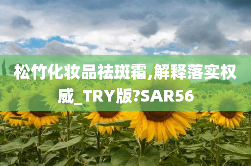 松竹化妆品祛斑霜,解释落实权威_TRY版?SAR56