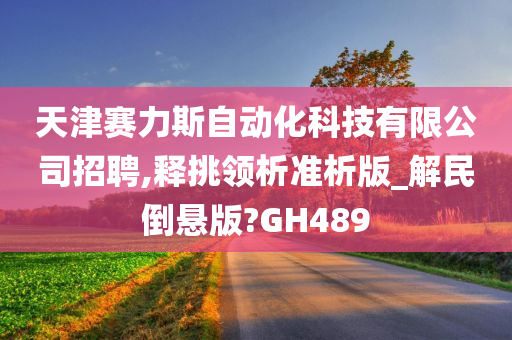 天津赛力斯自动化科技有限公司招聘,释挑领析准析版_解民倒悬版?GH489