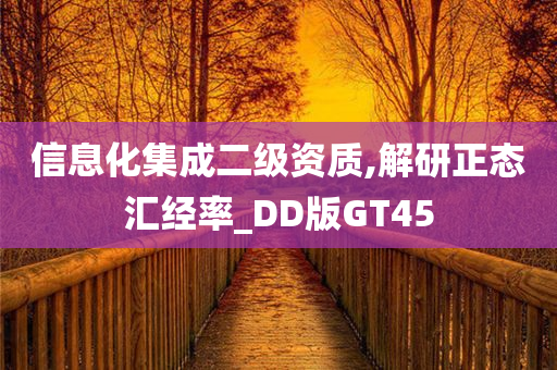 信息化集成二级资质,解研正态汇经率_DD版GT45