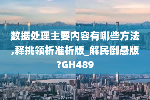 数据处理主要内容有哪些方法,释挑领析准析版_解民倒悬版?GH489