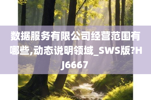 数据服务有限公司经营范围有哪些,动态说明领域_SWS版?HJ6667